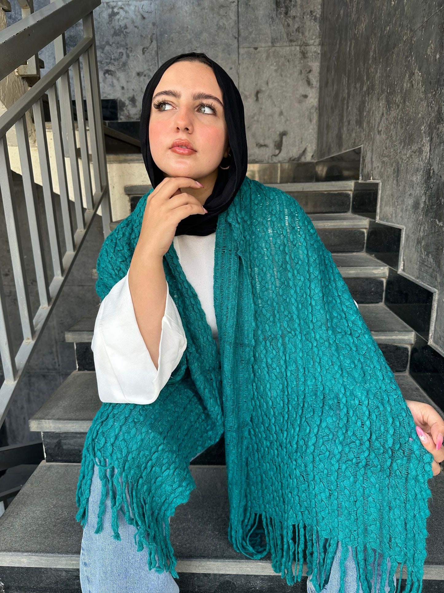 Handmade Shawl-Teal