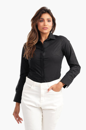 Shirt with Full Hidden Placket - Carina - كارينا