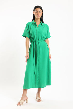 Short Sleeves Midi Dress - Clue Wear