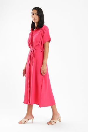Short Sleeves Midi Dress - Clue Wear