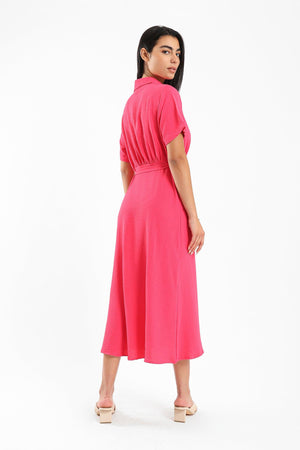 Short Sleeves Midi Dress - Clue Wear