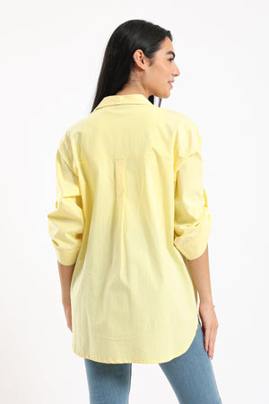 Stand Collar Plain Shirt - Clue Wear