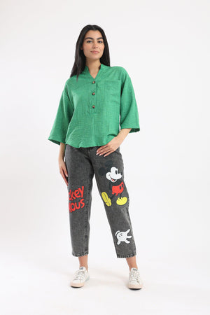 Stand Collar Shirt - Clue Wear