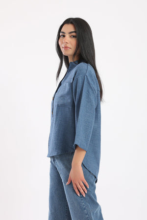 Stand Collar Shirt - Clue Wear