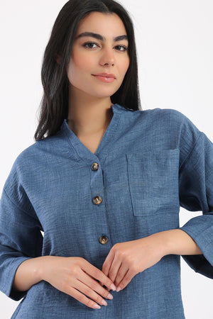 Stand Collar Shirt - Clue Wear