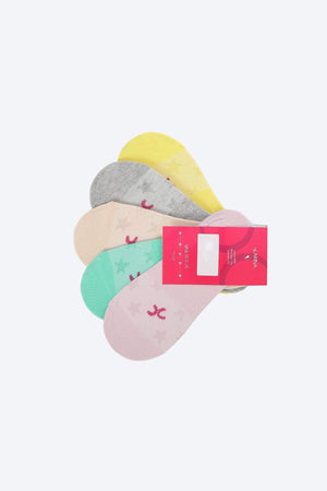 Stars Invisible Socks - 5 Pairs - Carina - كارينا