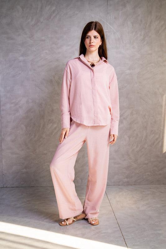 Tencel Voile Relaxed Shirt – Blush Pink