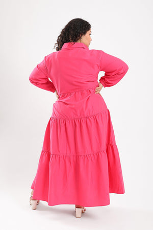 Tiered Long Sleeved Dress - Clue Wear