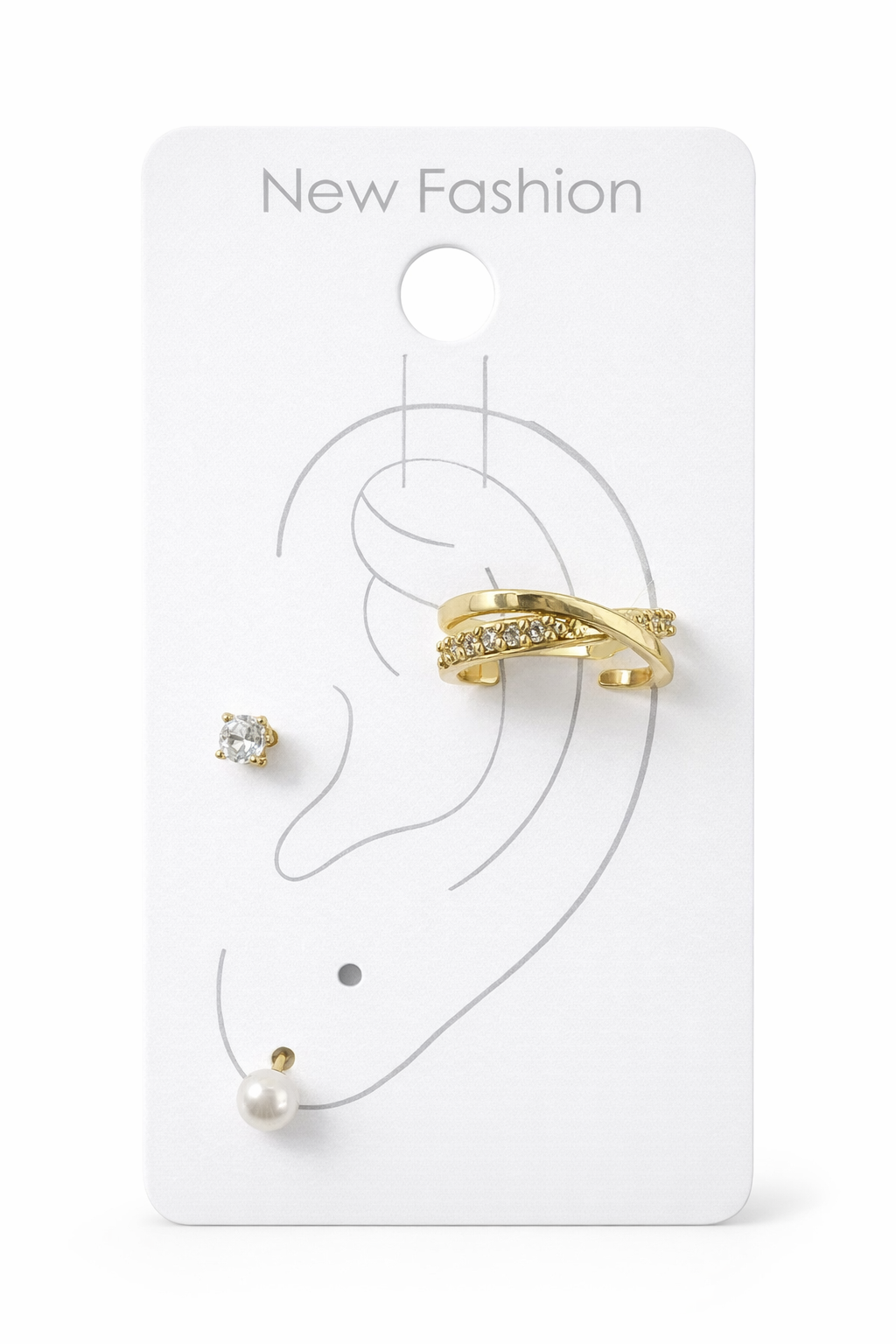 Assorted Stud & Ear Cuff Set - Gold