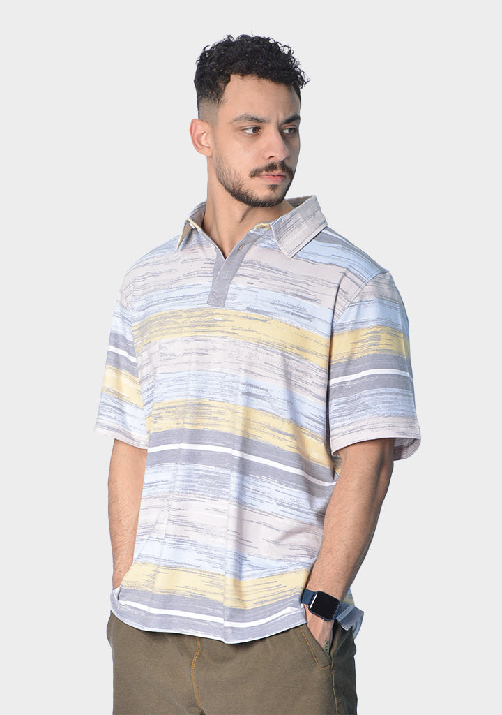 Cotton Striped Polo Shirt – Multicolor