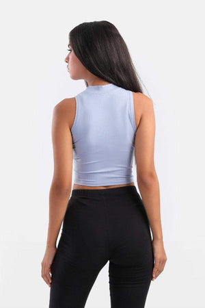 Viscose Mock Neck Crop Top - Carina - كارينا