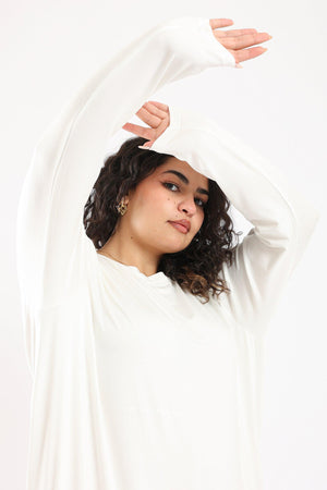 Viscose Plain Long Sleeved Dress - Clue Wear