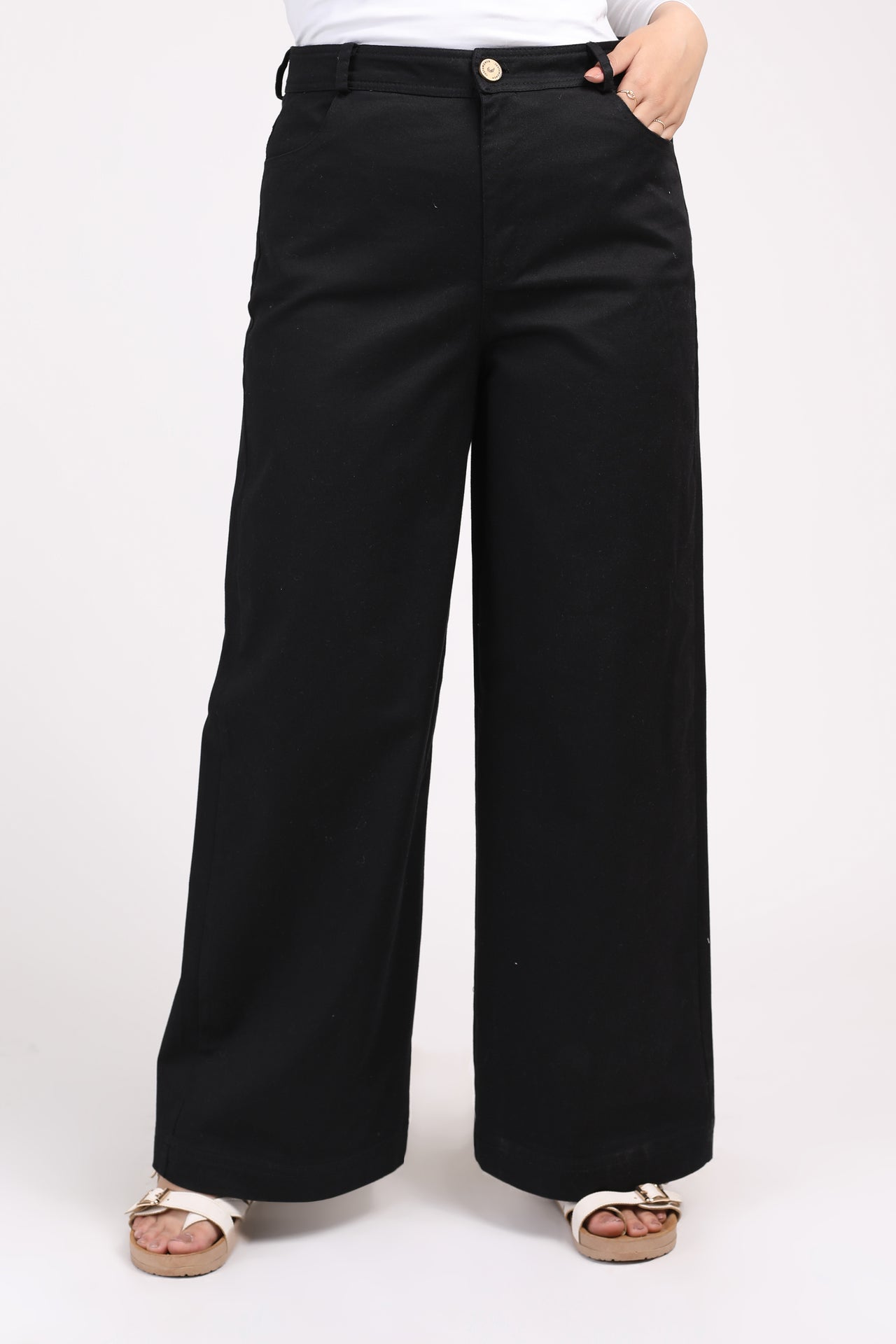 Wide Leg Gabardine Pants B13