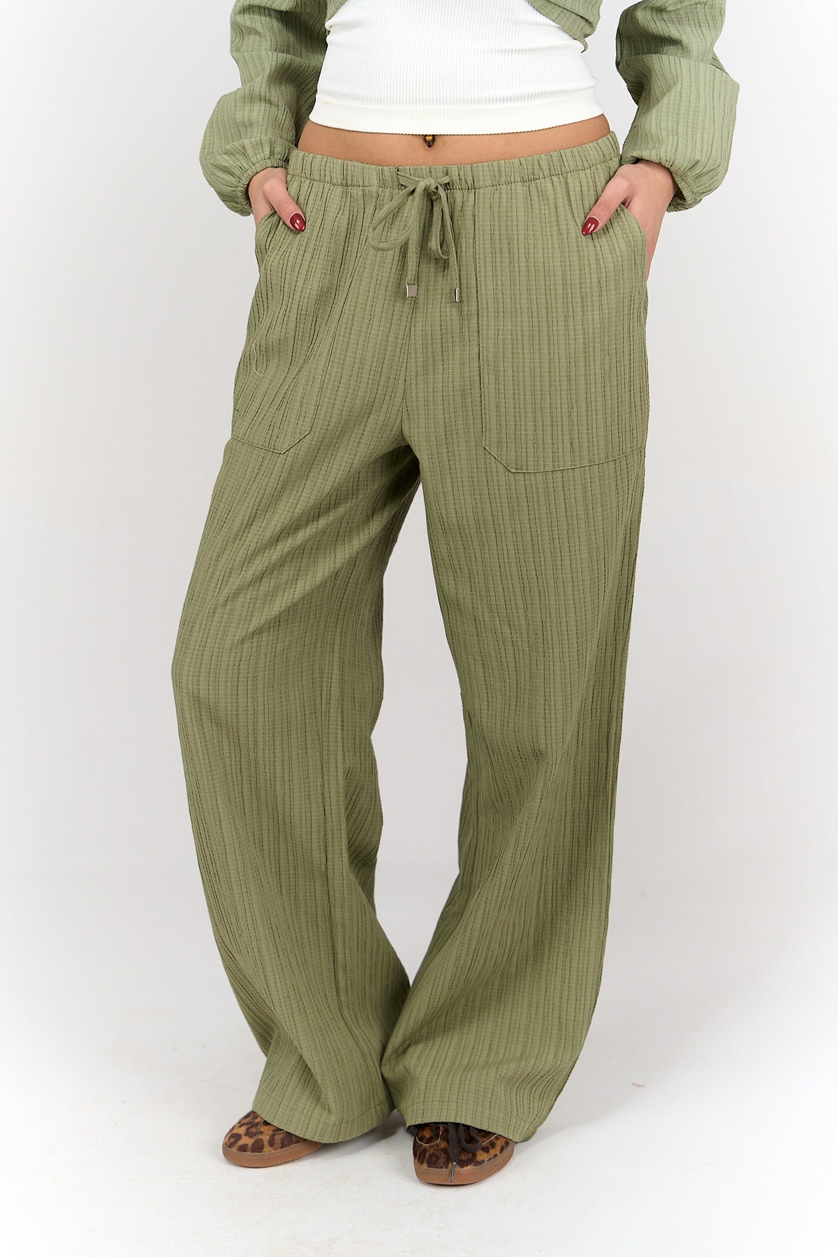 Self Pattern Tencel Pants