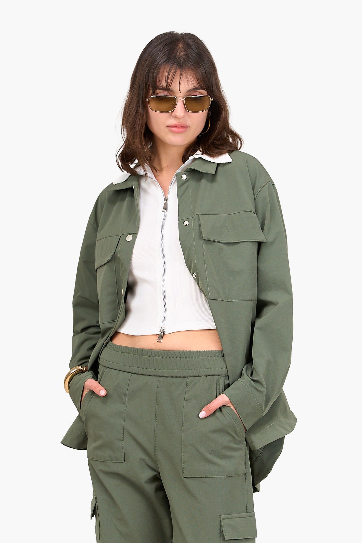 Waterproof Oversized Lounge Shirt - Olive