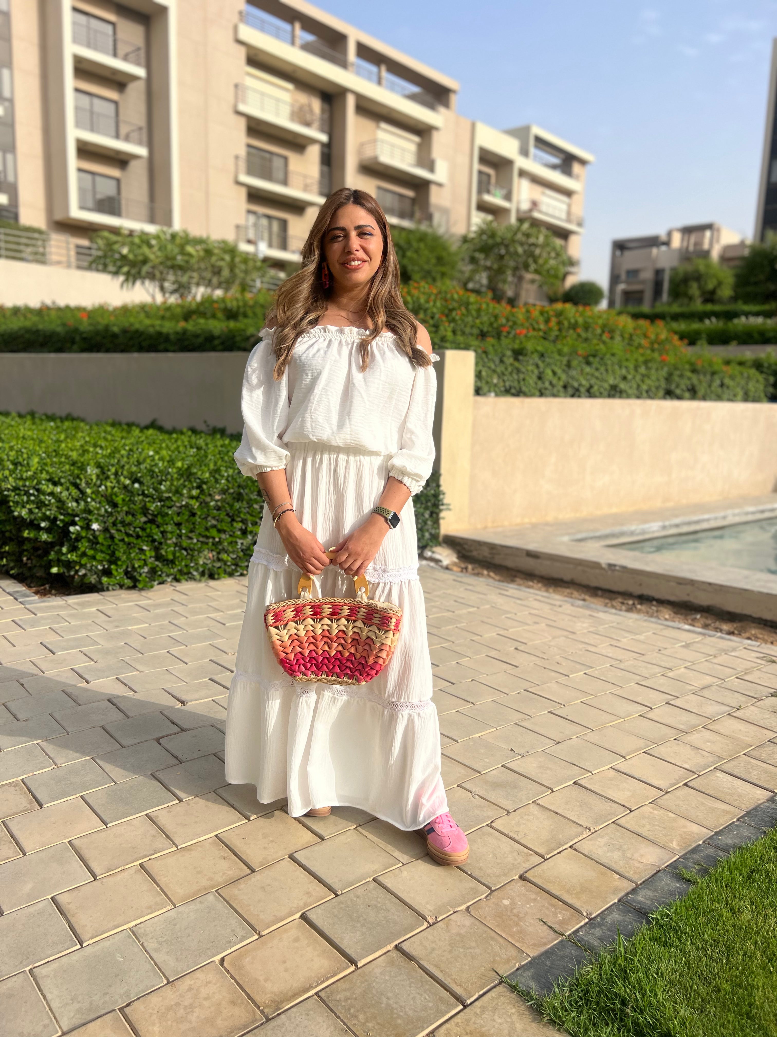 Linen Off-Shoulder Balloon Blouse - White
