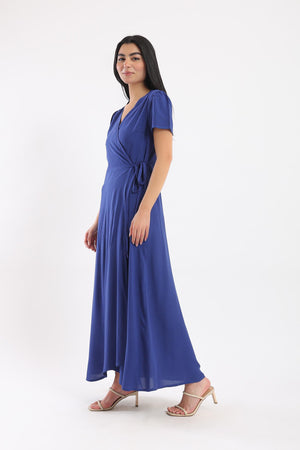Wrap Up Plain Dress - Clue Wear