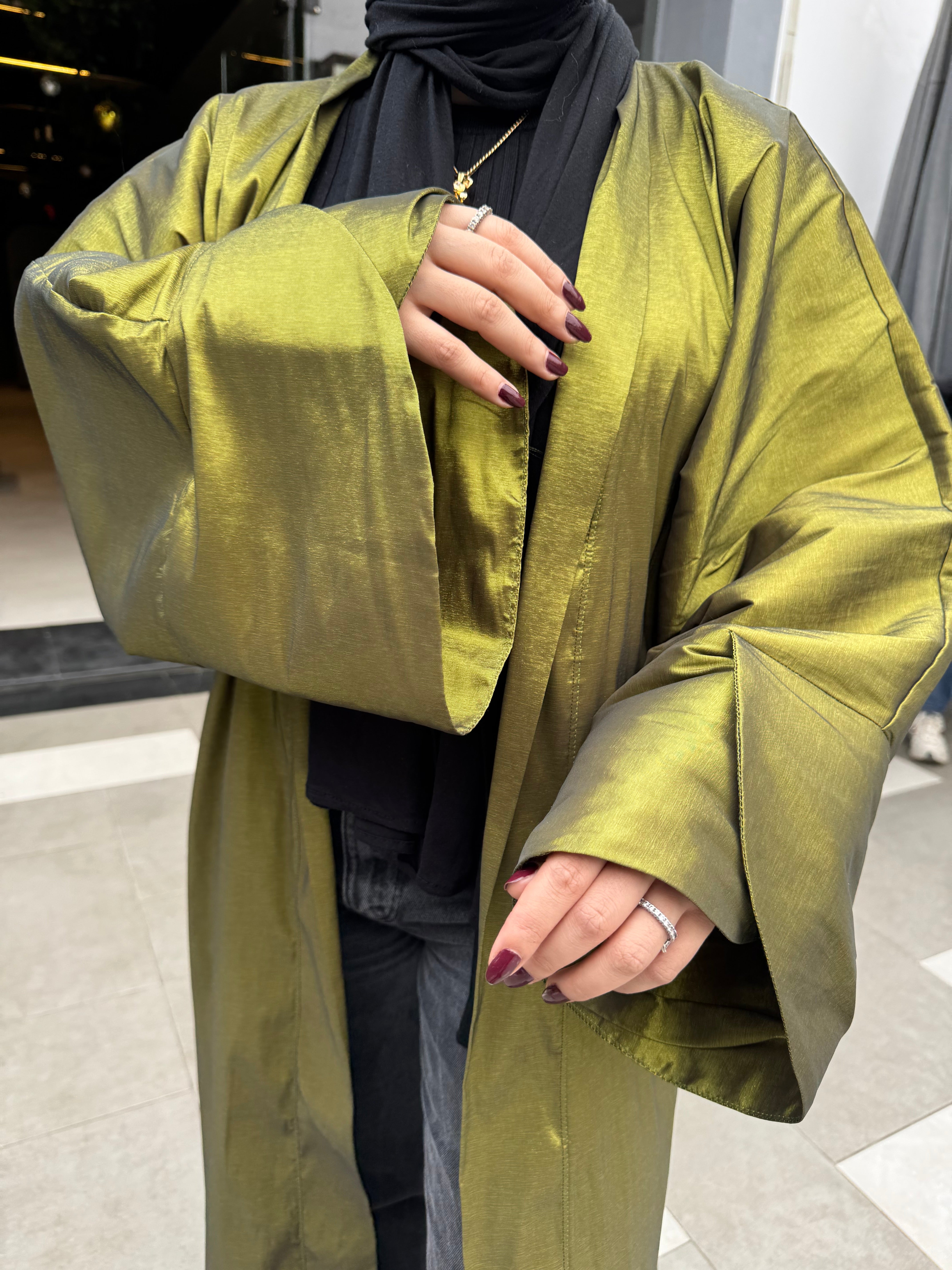 Modern Kaftan-Metallic Lime