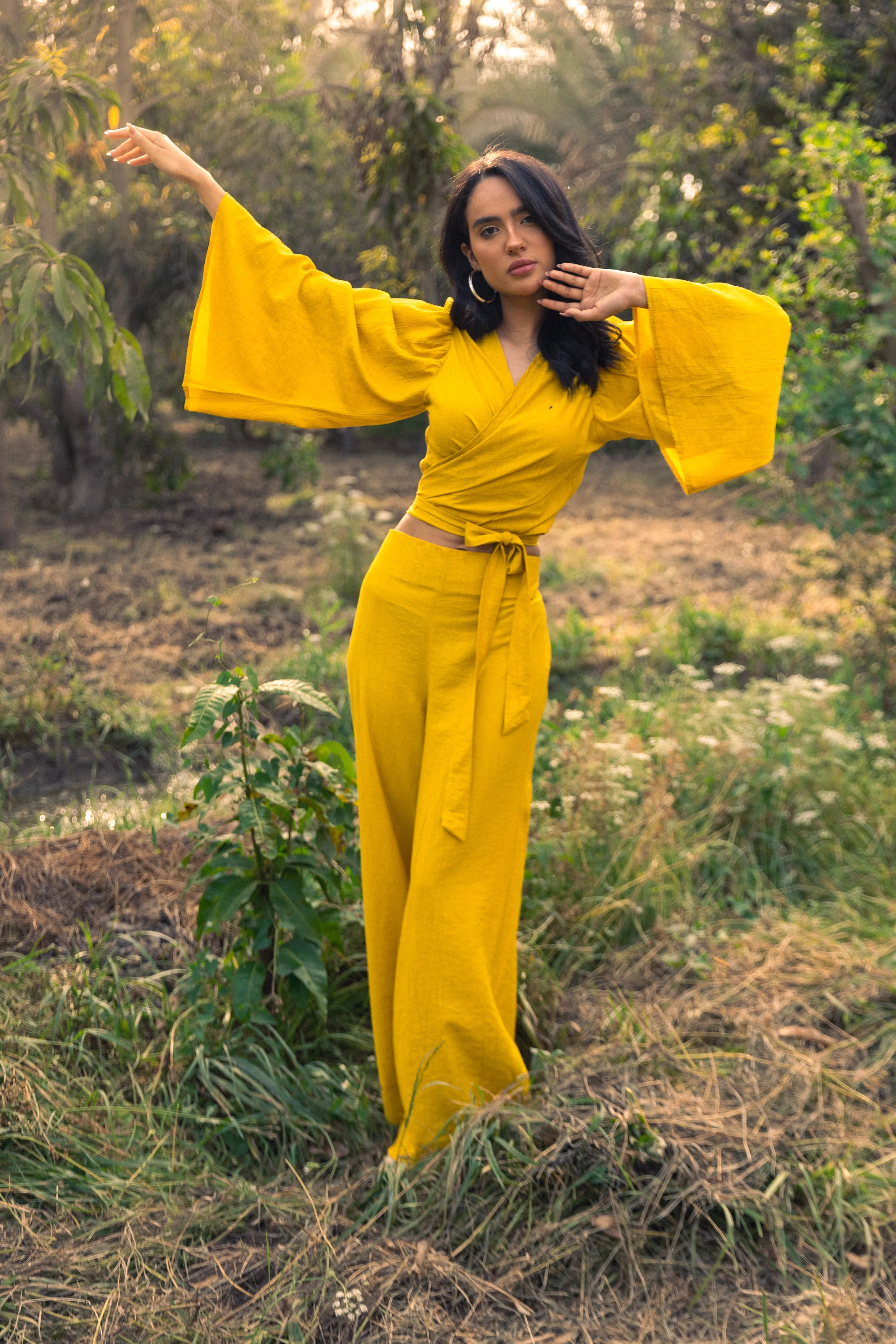 Viscose Sunshine Oasis Pants - Yellow