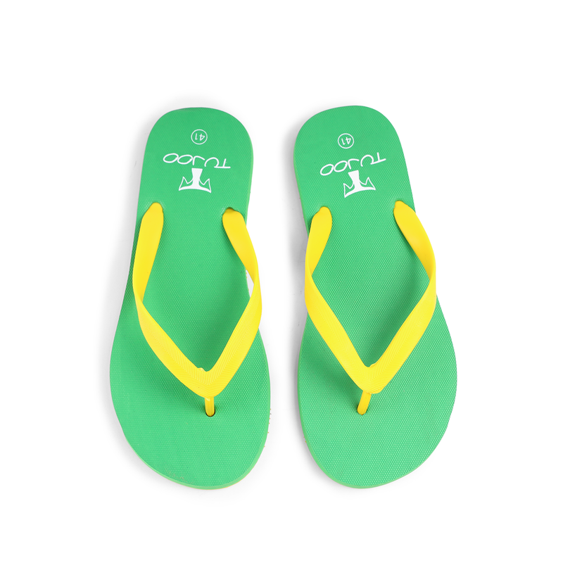 Cork Comfortable Slipper - Green & Yellow