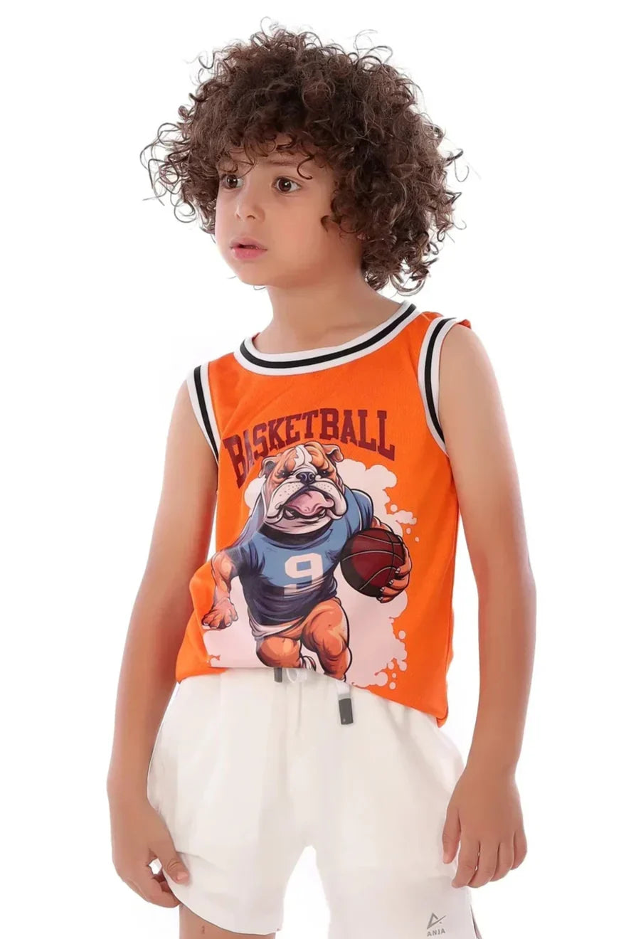 Bulldog Basketball Sleeveless Sport Top - Orange