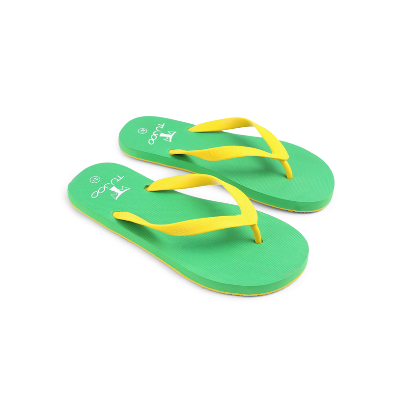 Cork Comfortable Slipper - Green & Yellow