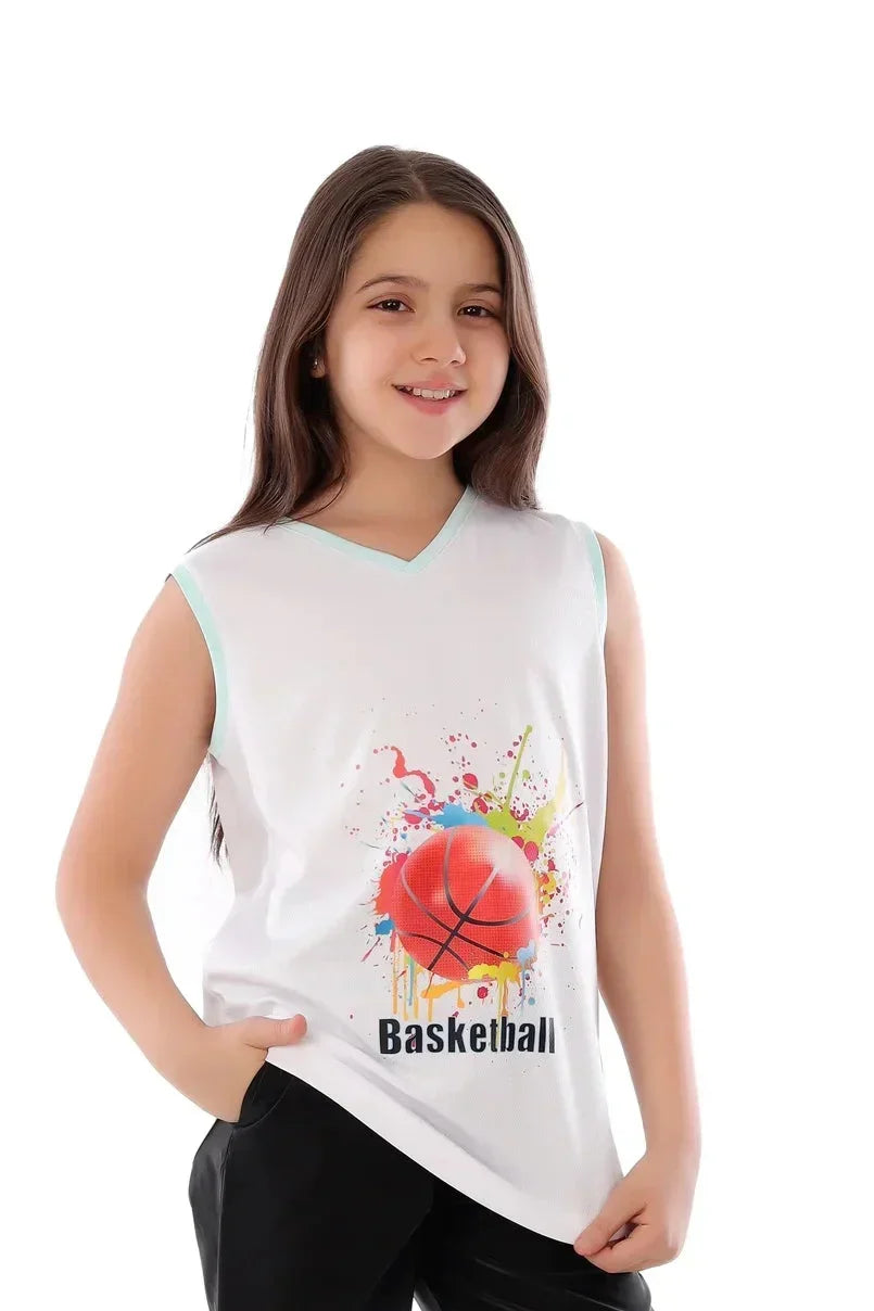 Splash Basketball Graphic Tank - White