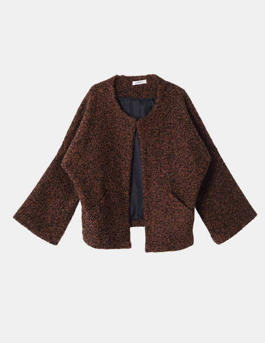 Collarless Woolen Jacket