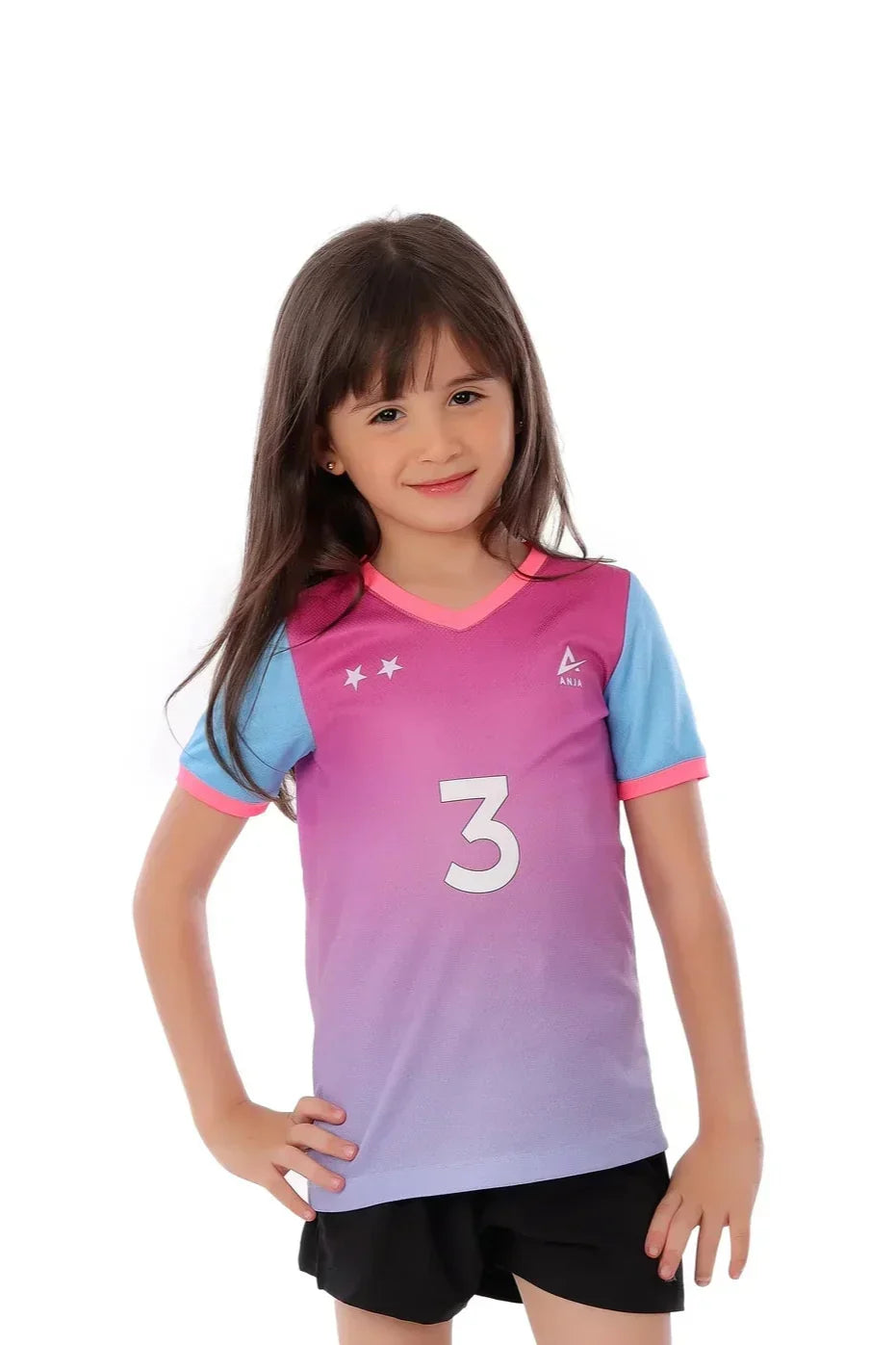 Ombre Number Sports T-Shirt - Pink & Blue