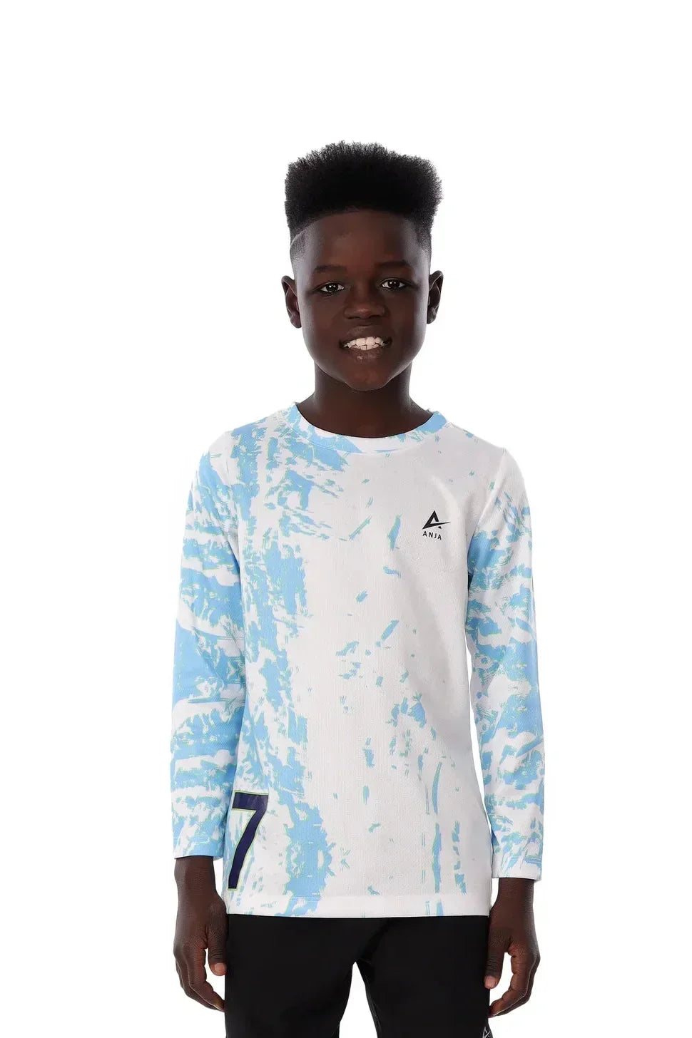 Blue Marble Long Sleeve Jersey - Blue