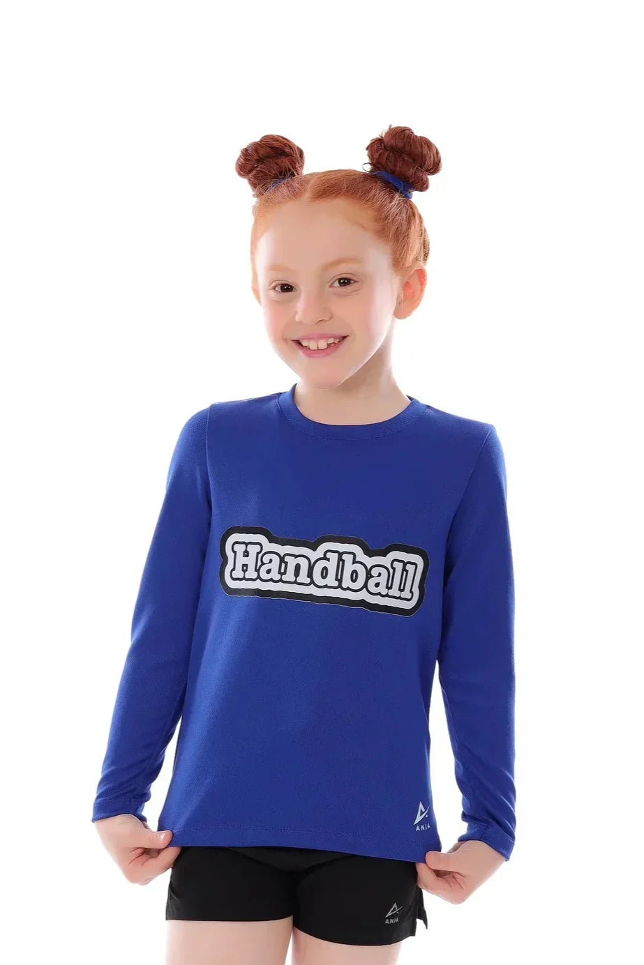 Handball Graphic Long Sleeve T-Shirt - Blue