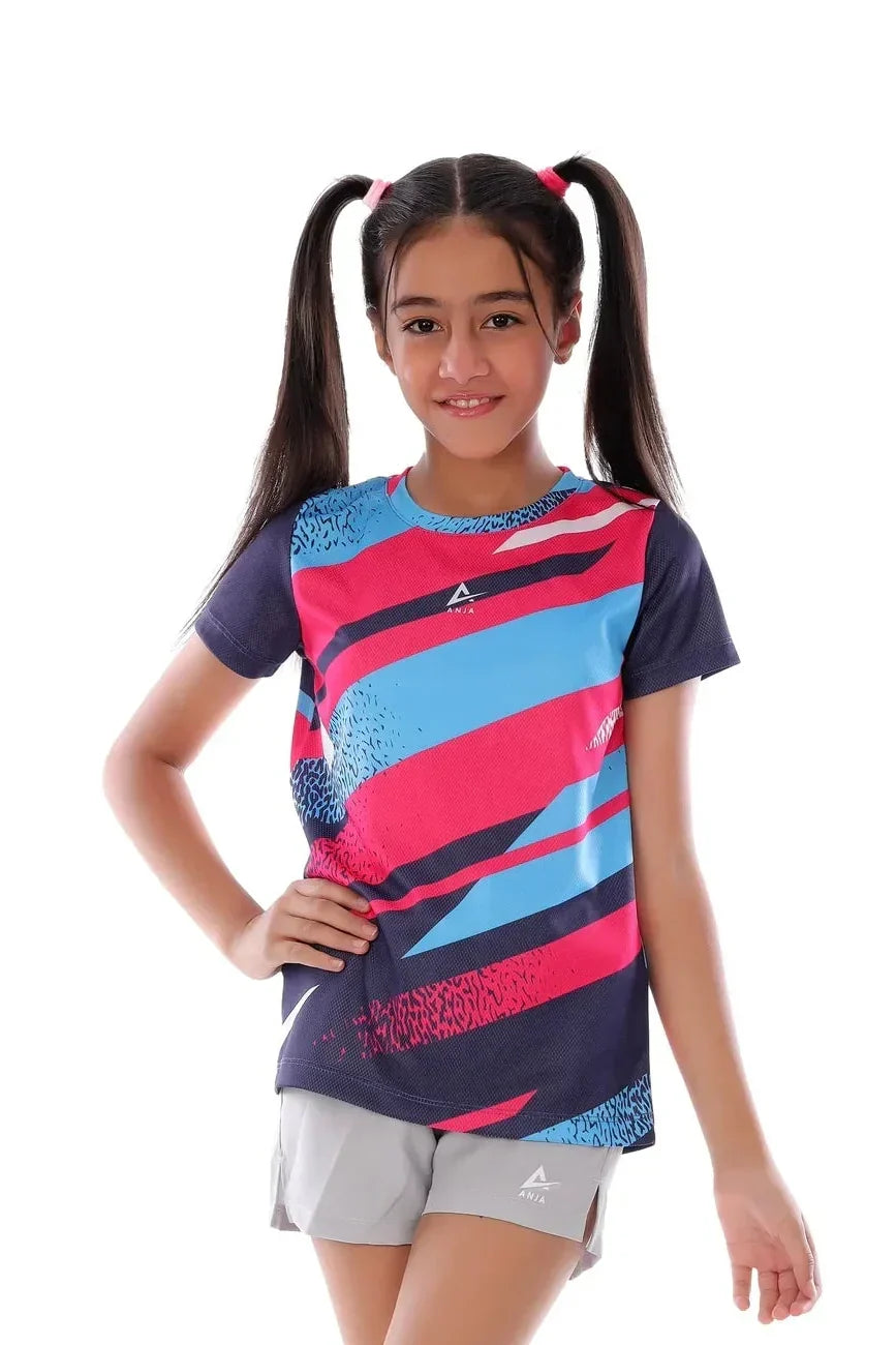 Abstract Streak Performance T-Shirt - Blue &