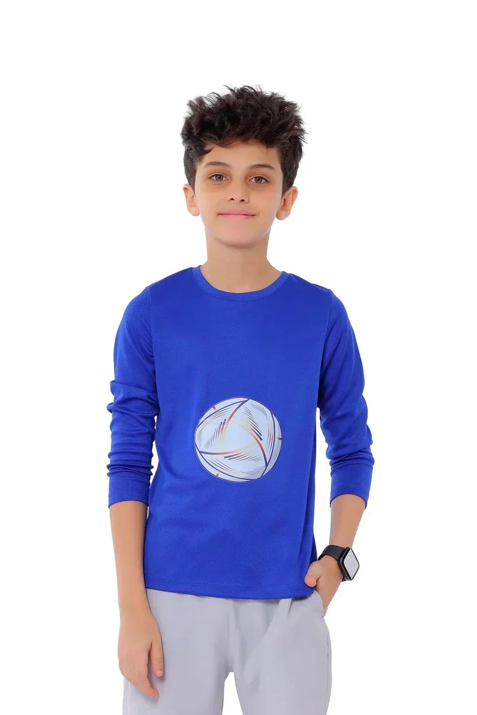 Volleyball Long Sleeve T-Shirt - Blue