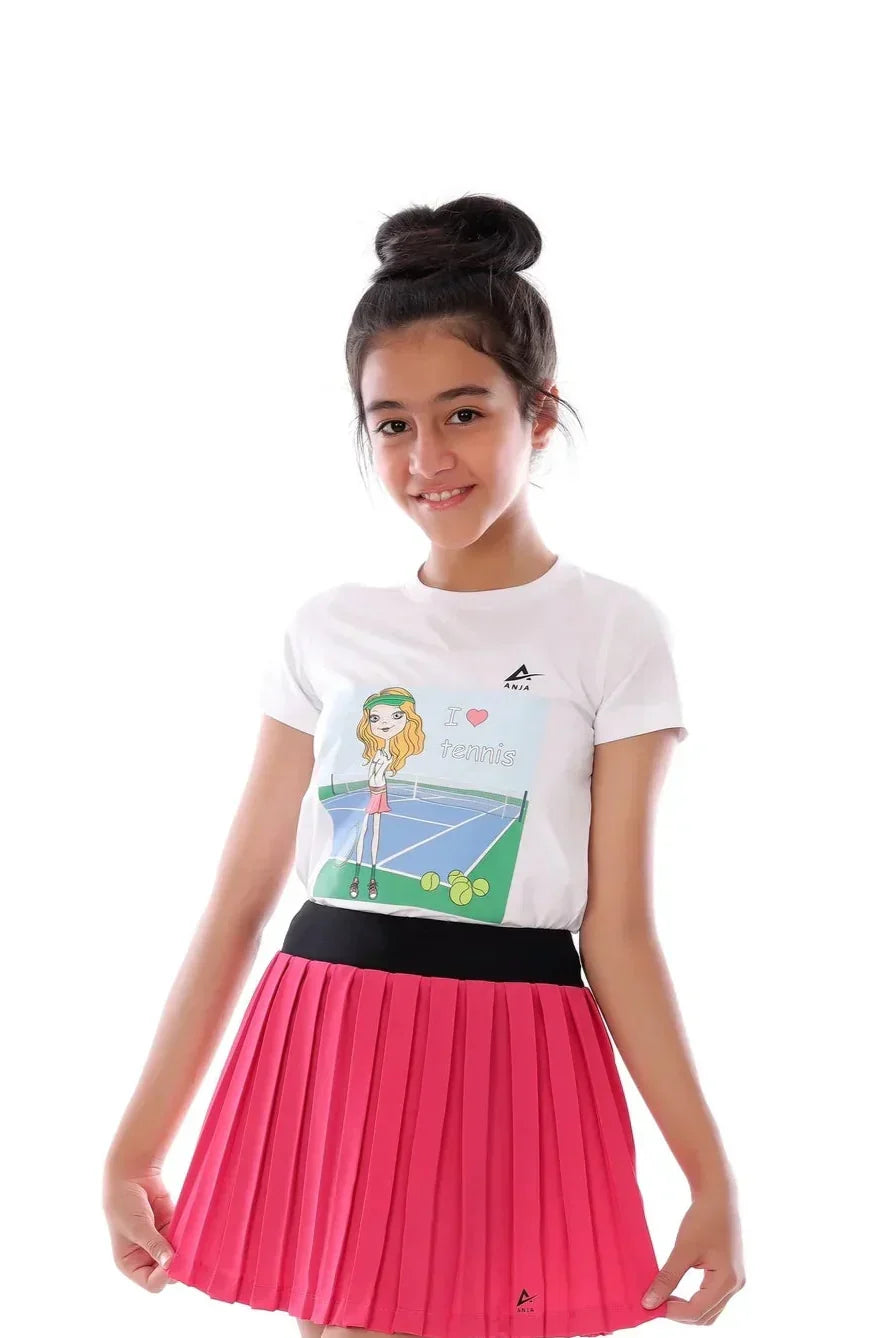 Tennis Girl Graphic T-Shirt - White