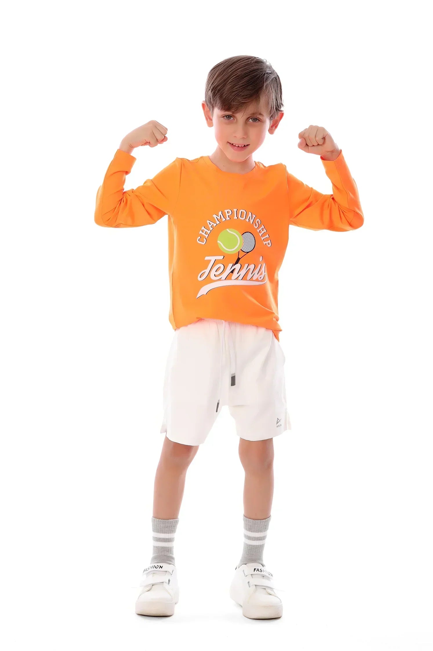 Champion Tennis Graphic Long Sleeve T-Shirt - Orange