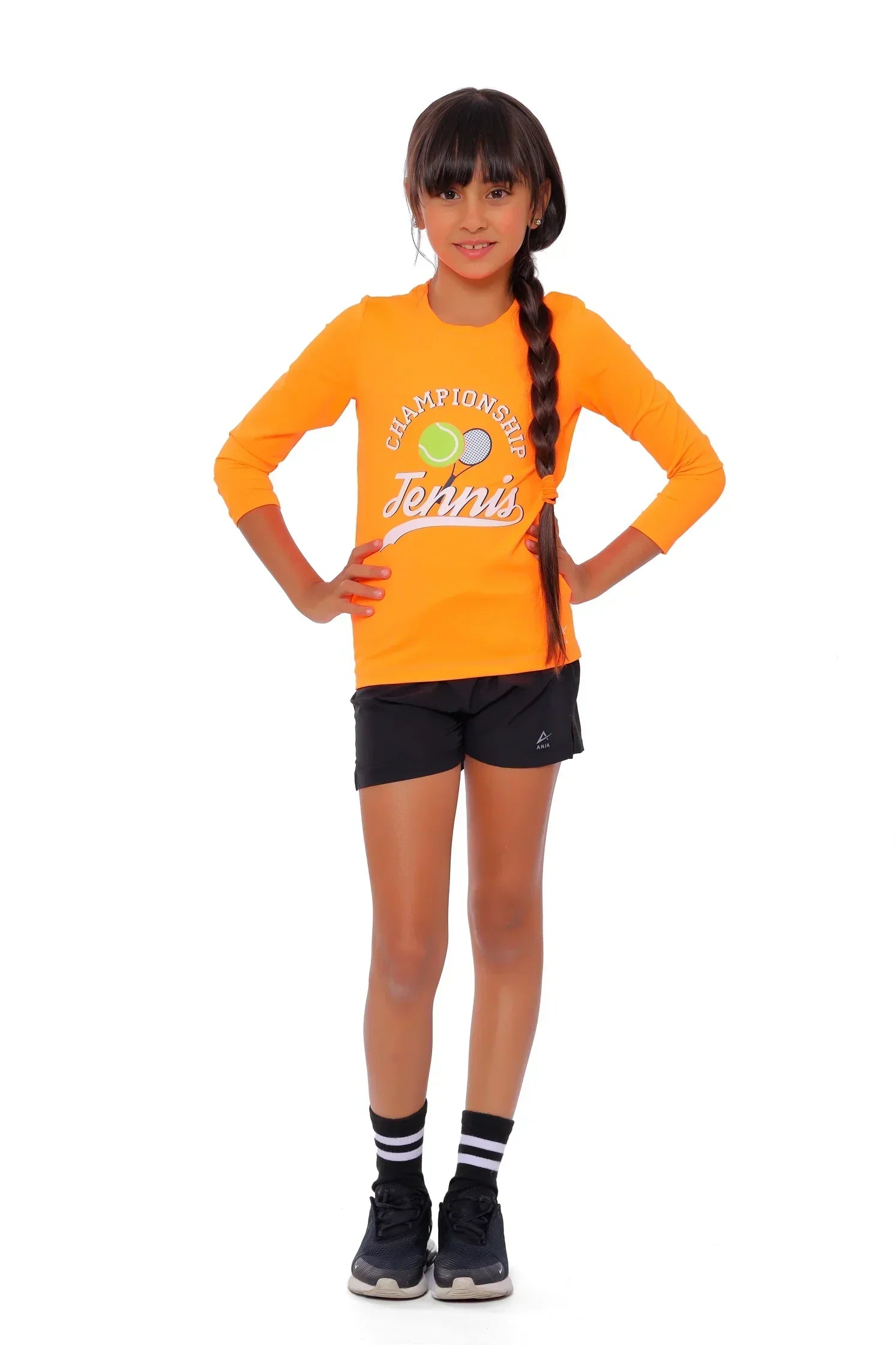 Champion Tennis Graphic Long Sleeve T-Shirt - Orange