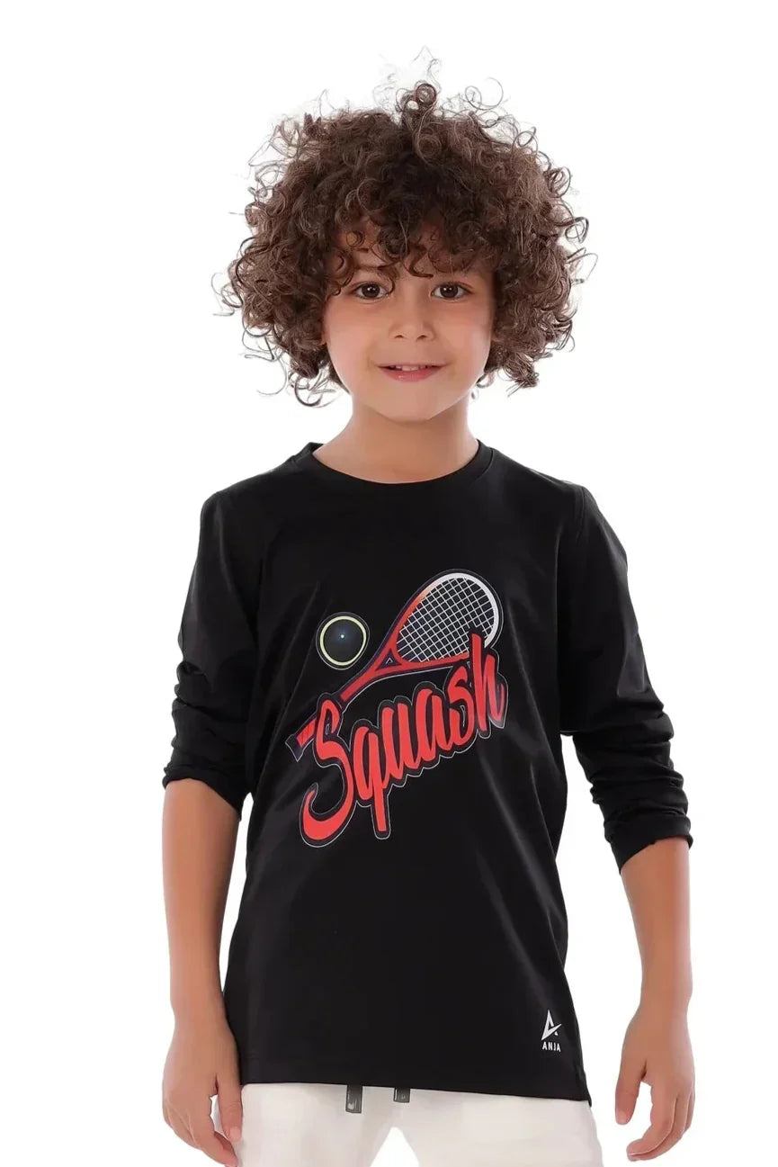 Squash Graphic Long Sleeve T-Shirt - Black