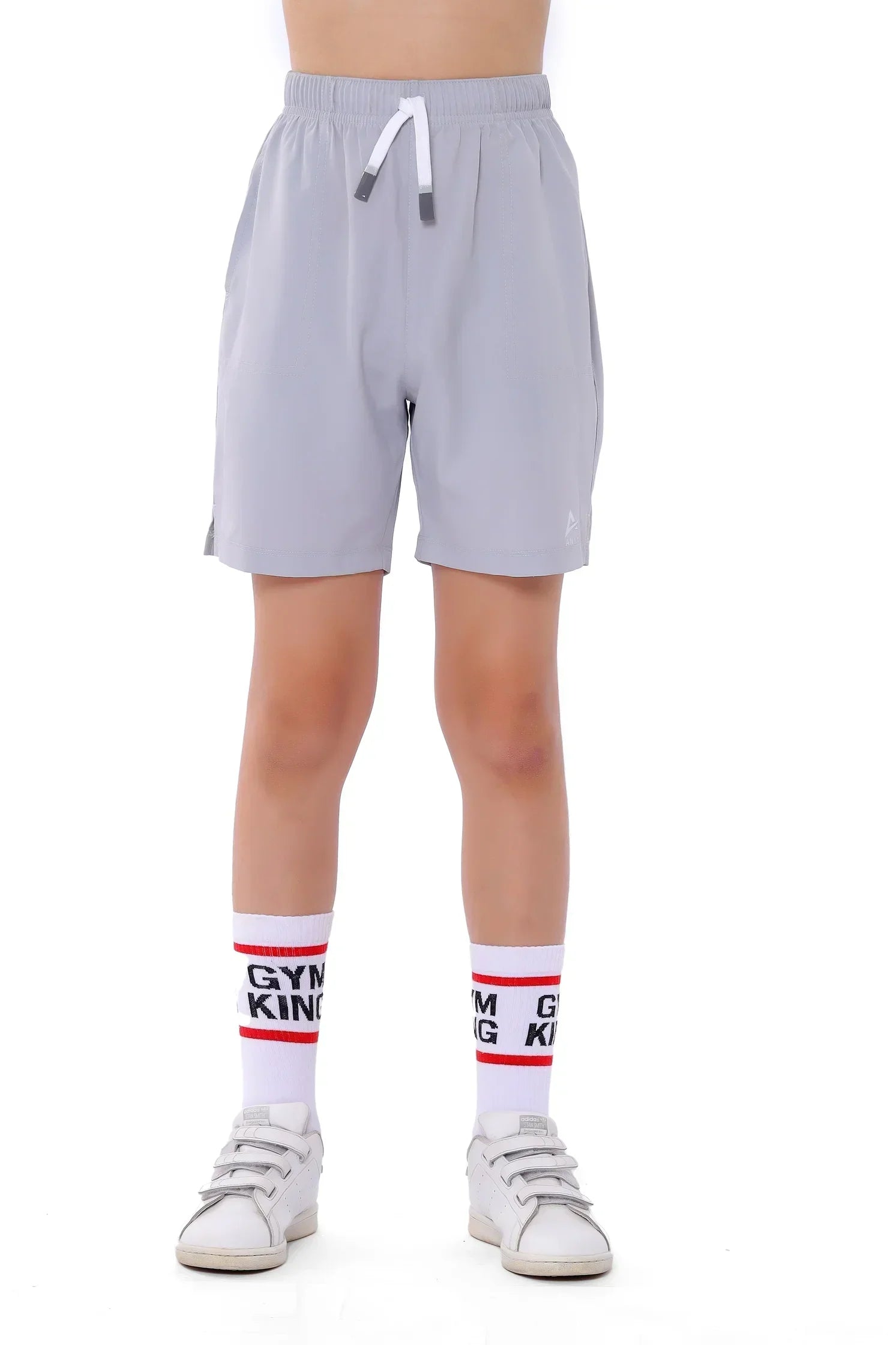 Knee-Length Athletic Shorts - Grey