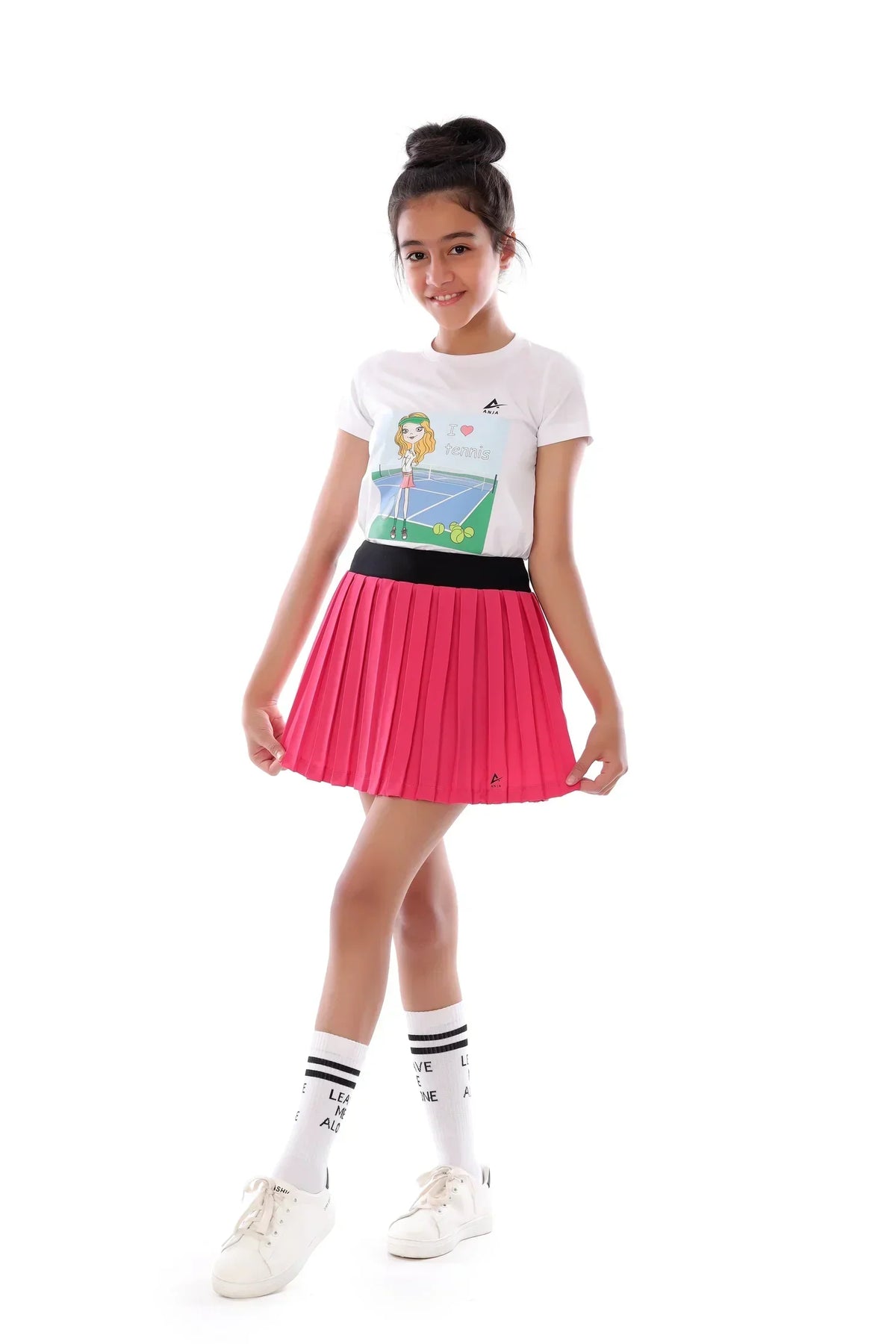 Pleated Performance Skirt with Shorts - Pink