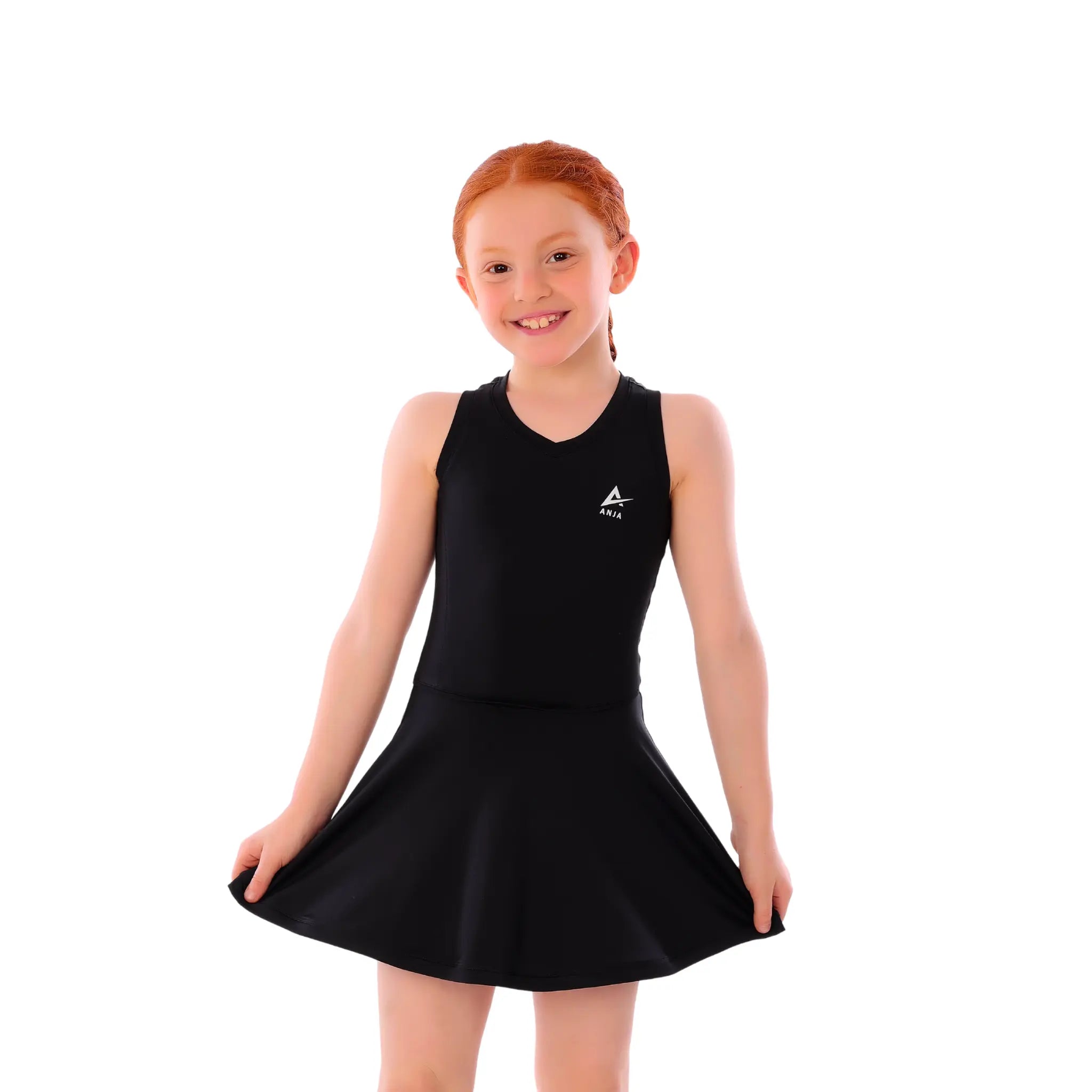 Flared Racerback Sport Dress - Black