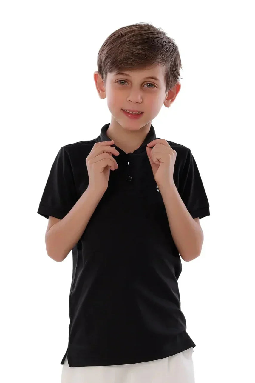 Classic Athletic Polo T-Shirt - Black