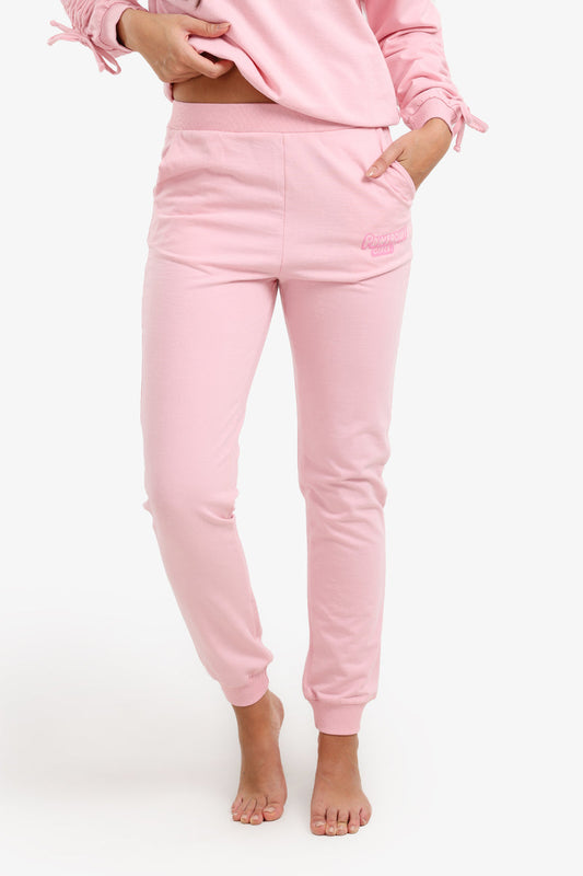 French Terry Solid Pajama Pants – Light Pink