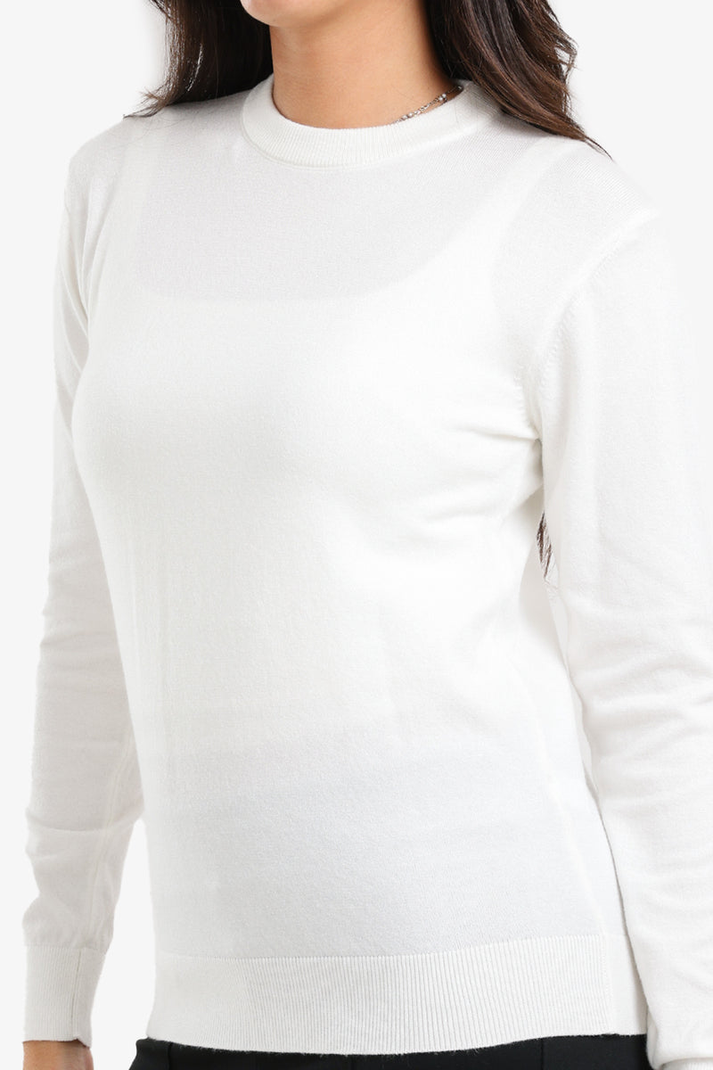 Polyamide Crew Neck Pullover – Off White