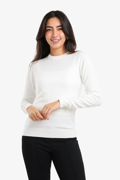 Polyamide Crew Neck Pullover – Off White