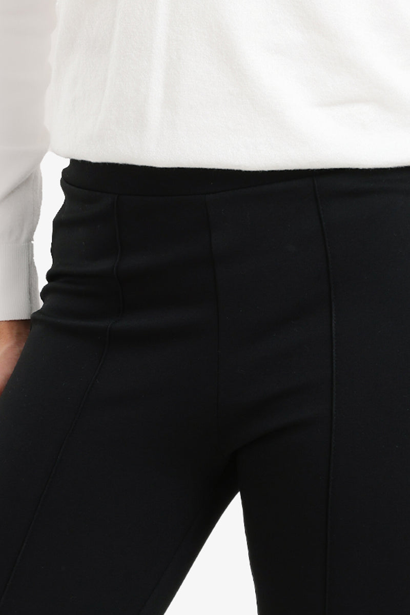 Jersey High-Waist Flare Pants – Black