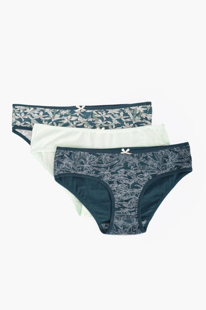 Pack of 3 Cotton Colored Bikini Panties – Multicolor