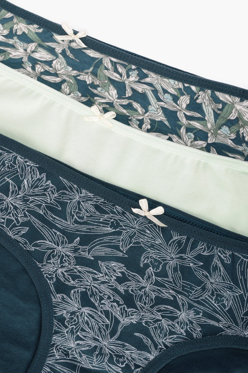 Pack of 3 Cotton Colored Bikini Panties – Multicolor