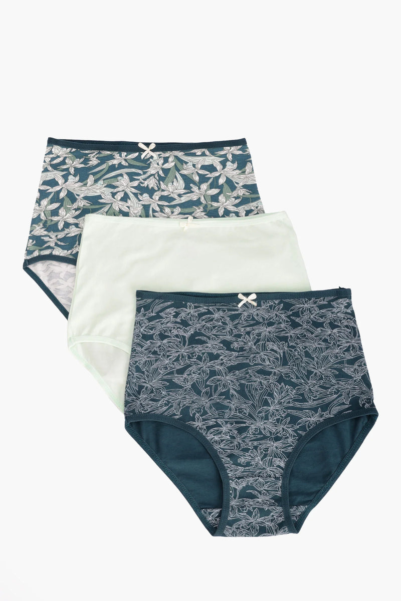 Pack of 3 Cotton Colored Full Brief Panties – Multicolor