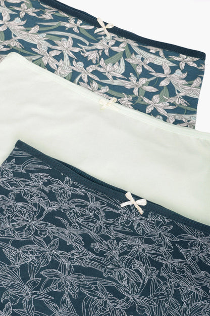 Pack of 3 Cotton Colored Full Brief Panties – Multicolor