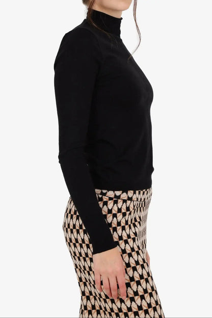 Tencel Solid Mock Neck Top – Black